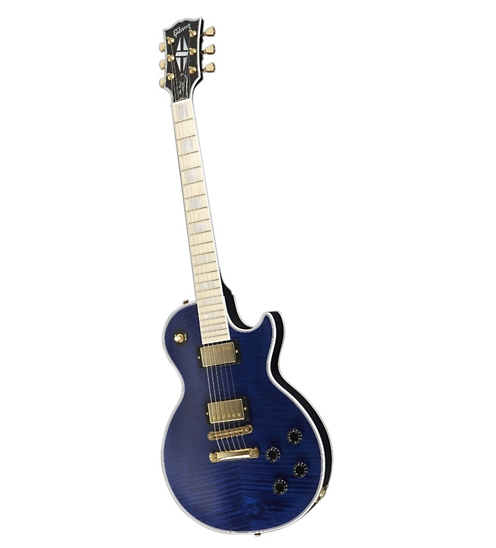 Электро-гитара Gibson Customshop Les Paul Custom FIGURED TOP TRANSLUCENT BLUE