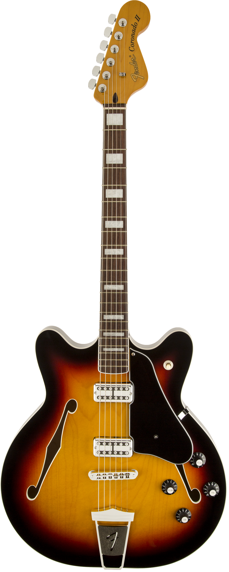 Полуакустическая электрогитара Fender Coronado Guitar, 3-Color Sunburst, Rosewood