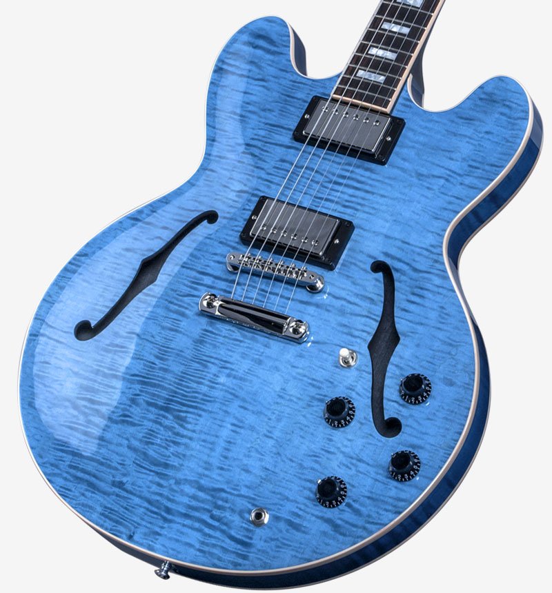 Полуакустическая электрогитара Gibson Memphis ES-335 Figured Indigo Blueburst 2015