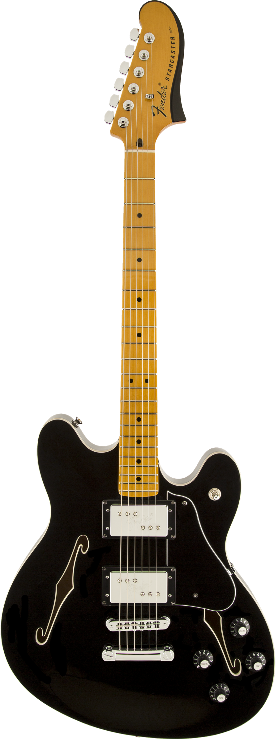 Полуакустическая электрогитара Fender Starcaster Guitar, Black, Maple
