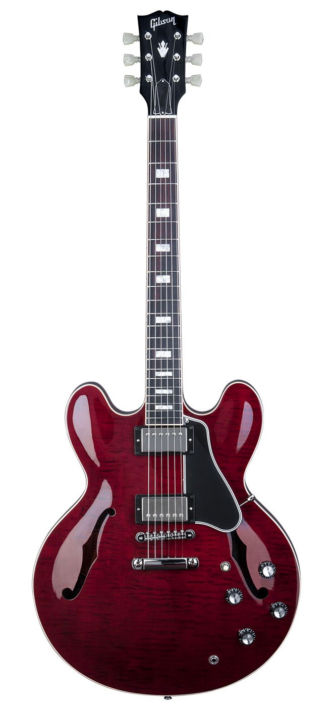 Полуакустическая электрогитара Gibson Memphis 335 Figured, 390 Neck Wine Red 2015