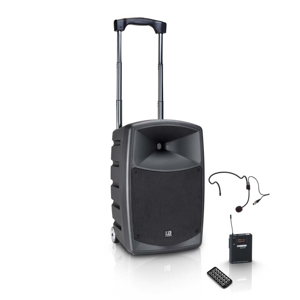    LD Systems ROAD BUDDY 10 HS - Battery Powered Bluetooth Speaker with Mixer, Bodypack and Headset