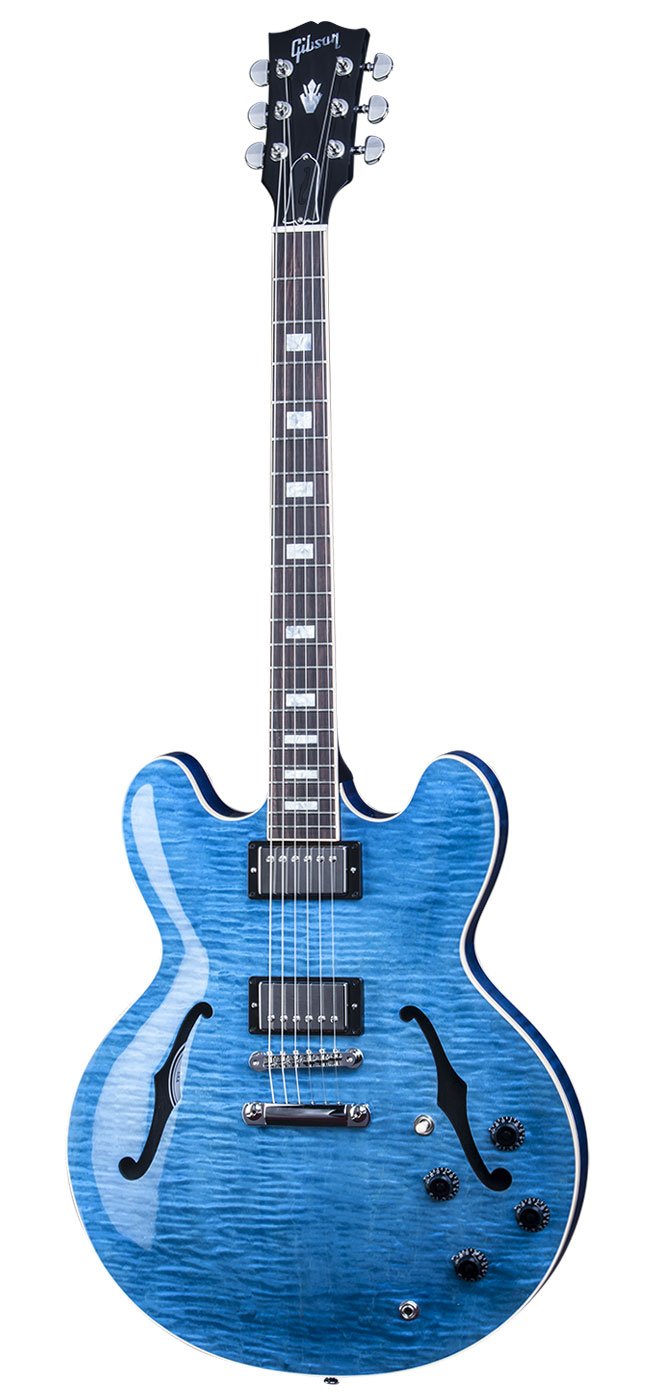 Полуакустическая электрогитара Gibson Memphis ES-335 Figured Indigo Blueburst 2015