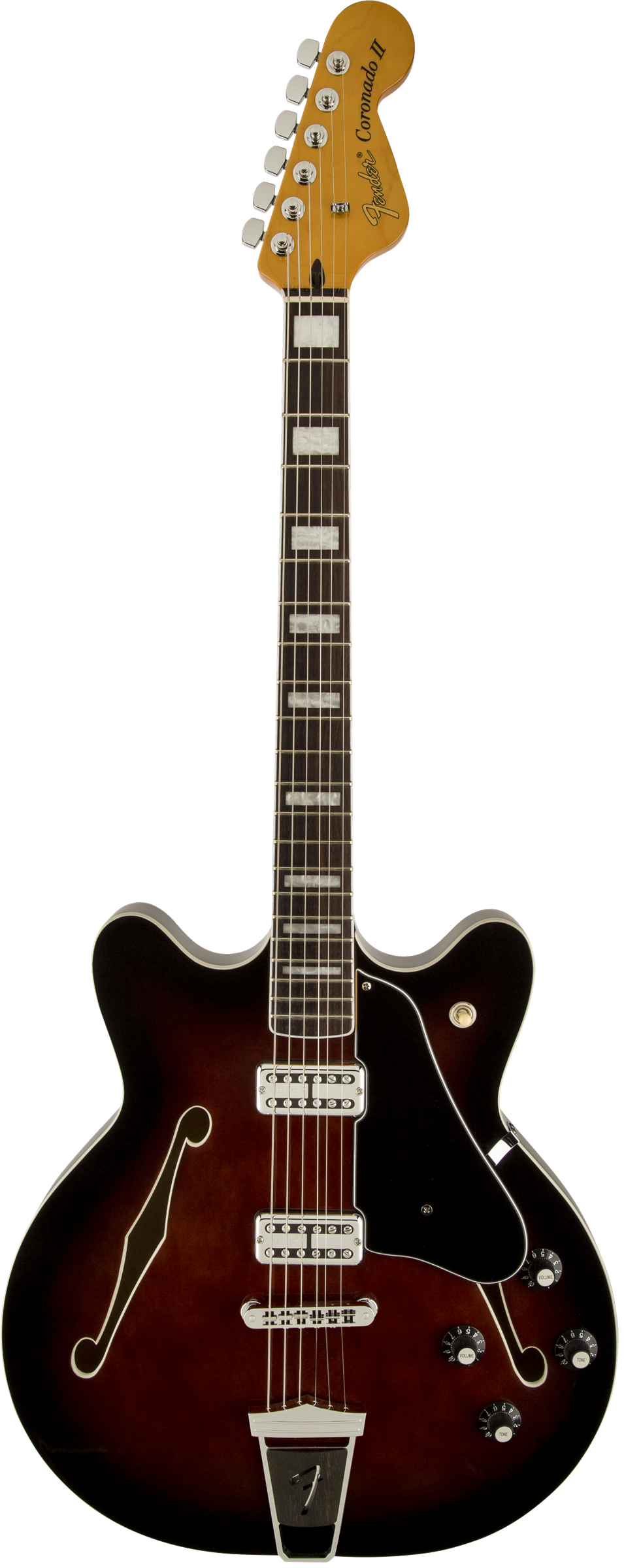 Полуакустическая электрогитара Fender Coronado Guitar, Black Cherry Burst, Rosewood