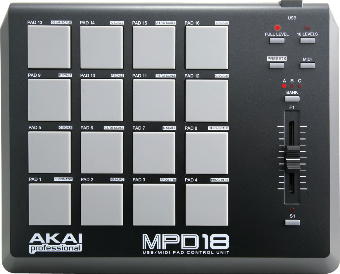 Midi-- Akai Pro MPD 18